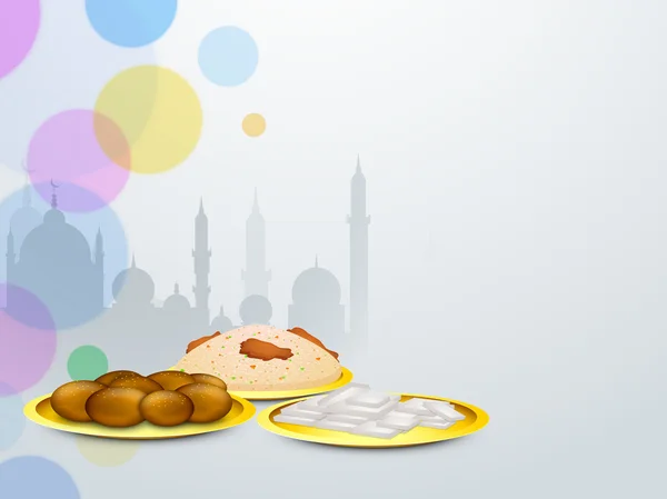 Soyut Müslüman topluluk festival eid mubarak arka plan. — Stok Vektör