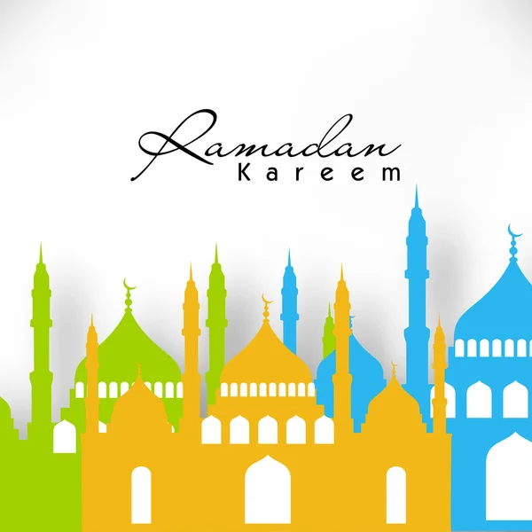 Koncept pro muslimské Společenství svatého měsíce ramadánu kareem. — Stockový vektor