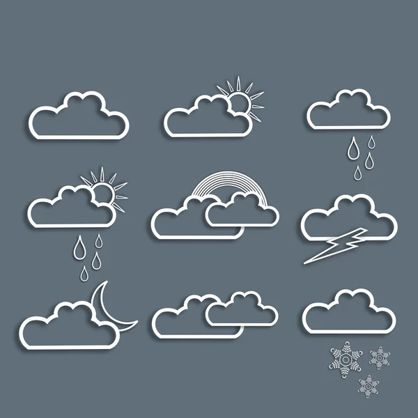 Conjunto de ícones meteorológicos. — Vetor de Stock