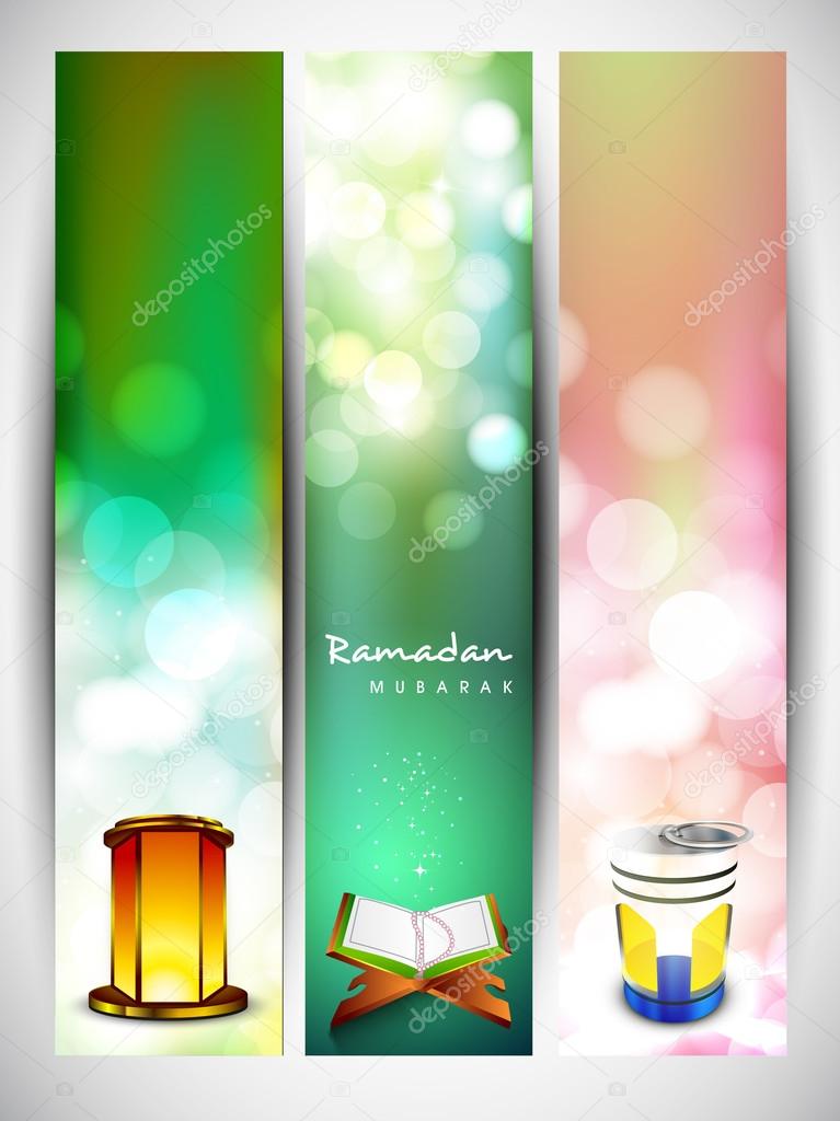 Website header or banner set for Muslim community holy month Ram