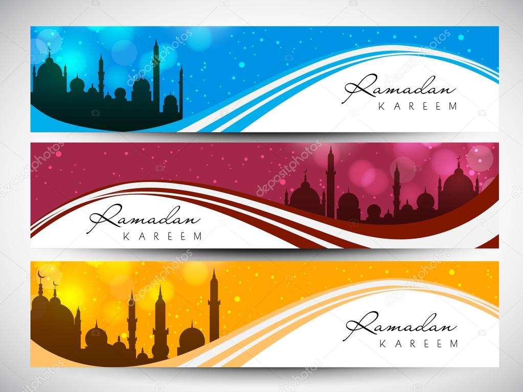 Website header or banner set for Muslim community holy month Ram