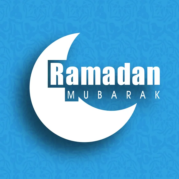 Luna Mezzaluna su sfondo blu per Ramadan Kareem . — Vettoriale Stock