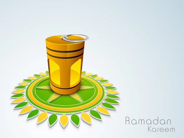 Lâmpada árabe iluminada sobre fundo colorido decorado para o álcool — Vetor de Stock