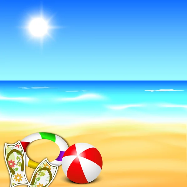 Fondo vespertino de verano en la playa .. — Vector de stock