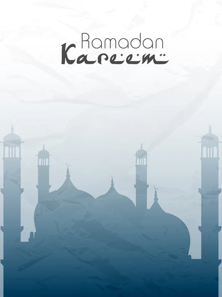 Vue de la mosquée en arrière-plan du soir, concept pour Ramadan Kareem — Image vectorielle