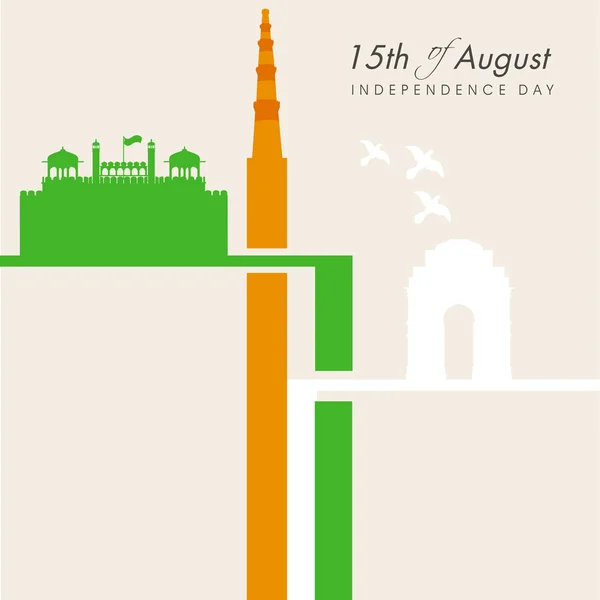 15 de agosto Día de la Independencia India fondo . — Archivo Imágenes Vectoriales