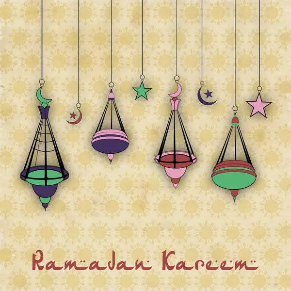 Mois sacré de la communauté musulmane fond Ramadan Kareem . — Image vectorielle