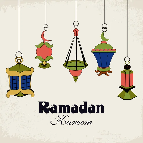 El mes santo de la comunidad musulmana Ramadán Kareem antecedentes . — Vector de stock