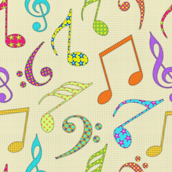 Seamless pattern with musical notes. — Stock Vector