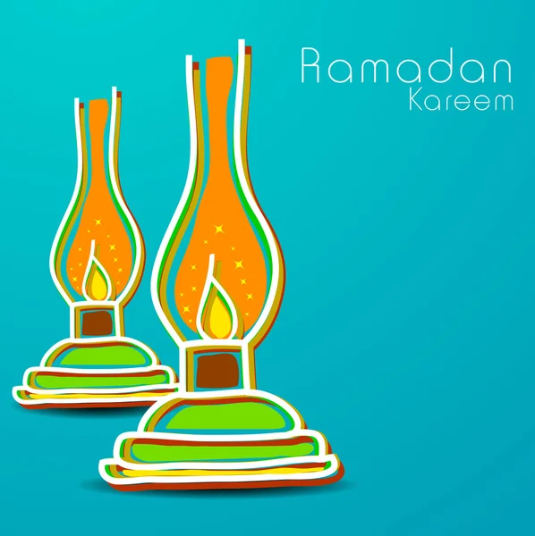 El mes santo de la comunidad musulmana Ramadán Kareem antecedentes . — Vector de stock