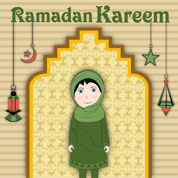 Mese Santo della comunità musulmana sfondo Ramadan Kareem . — Vettoriale Stock