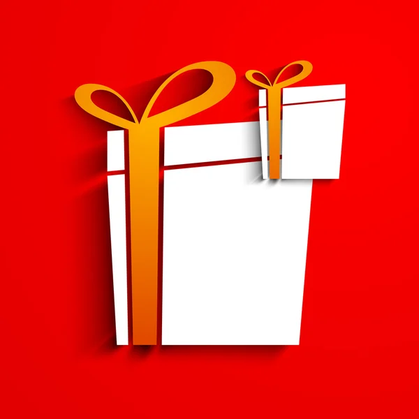 Cajas de regalo sobre fondo rojo . — Vector de stock