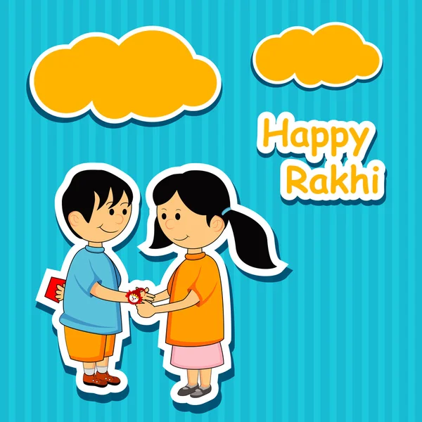 Happy Raksha Bandhan fond du festival indien  . — Image vectorielle