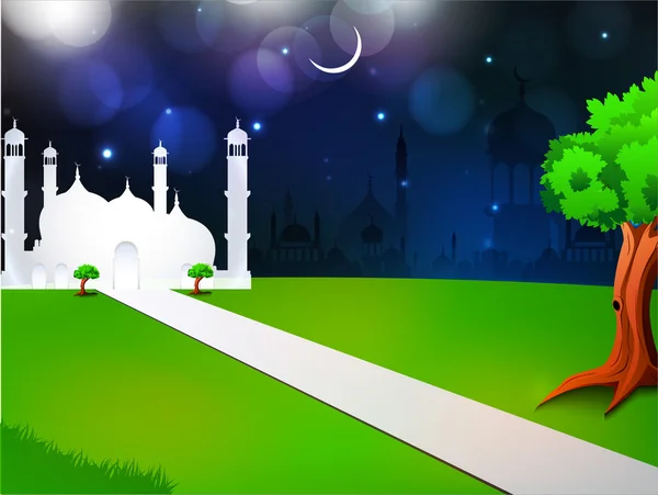 Szent hónap, a muzulmán közösség ramadan kareem háttér. — Stock Vector