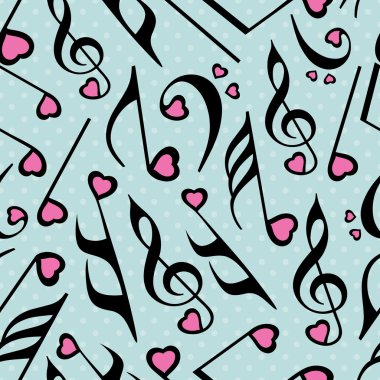 Müzikal notalarla kusursuz desen.