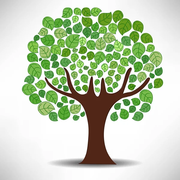 Concepto de naturaleza con árbol verde . — Vector de stock