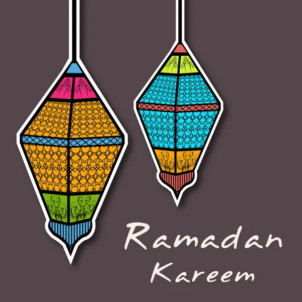 Mois sacré de la communauté musulmane fond Ramadan Kareem . — Image vectorielle