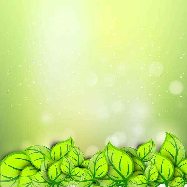 Abstract nature background with fresh green leaves. — Stock Vector