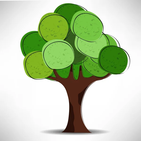 Concepto de naturaleza con árbol verde . — Vector de stock