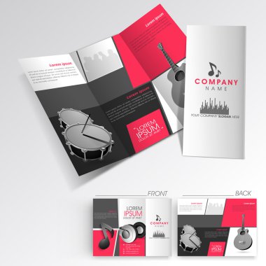 Professional business three fold flyer template, corporate brochure or cover design, can be use for publishing, print and presentation. clipart