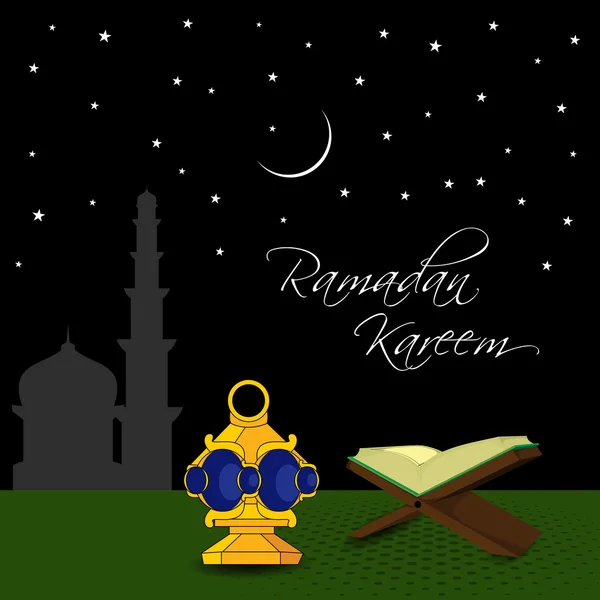 Mês santo da comunidade muçulmana Ramadã Kareem fundo . —  Vetores de Stock