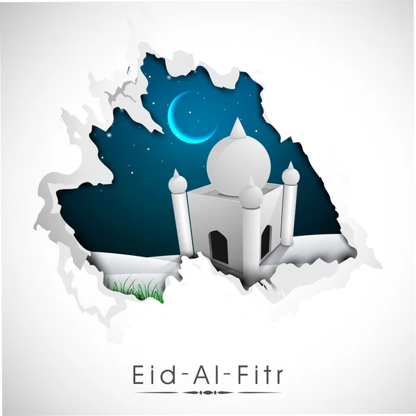 Muslim community festival Eid Mubarak background. — Stock Vector