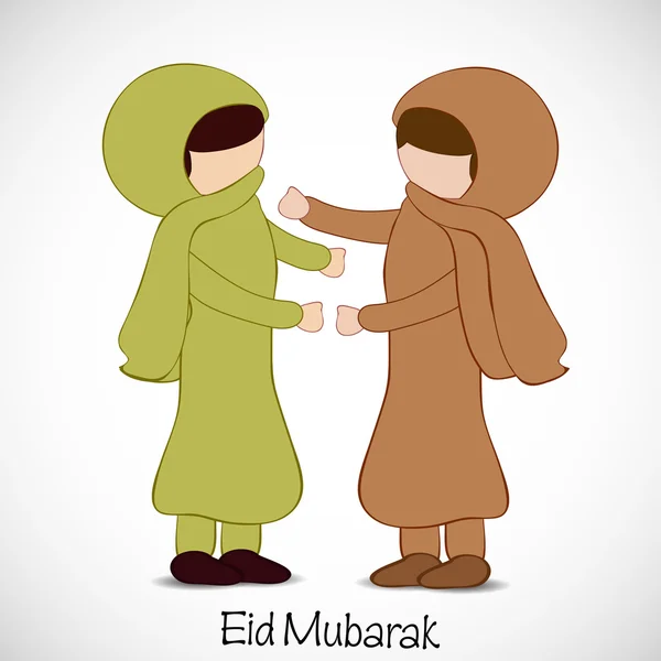 Muslimské Společenství festival eid mubarak pozadí. — Stockový vektor