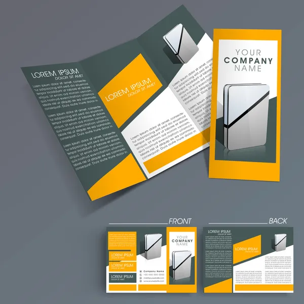 Professional business three fold flyer template, corporate brochure or cover design, can be use for publishing, print and presentation. — Stock Vector