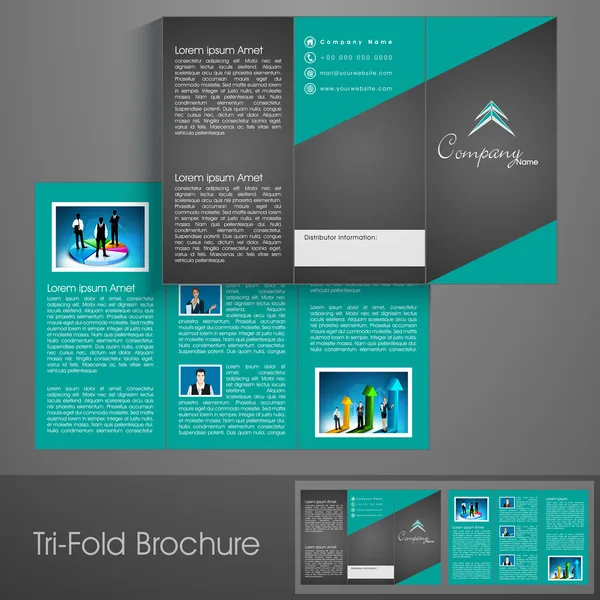 Profesjonalny biznes trzy krotnie flyer szablon, broszurę firmową lub projekt okładki, można używać do publikowania, druku i prezentacji. — Wektor stockowy