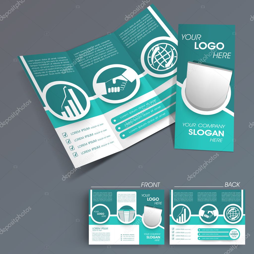 Professional business three fold flyer template, corporate brochure or cover design, can be use for publishing, print and presentation.