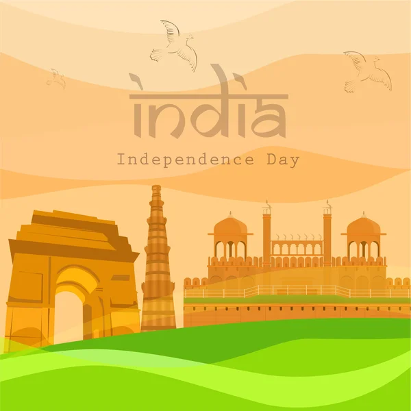 15 août Fond de fête de l'indépendance indienne . — Image vectorielle