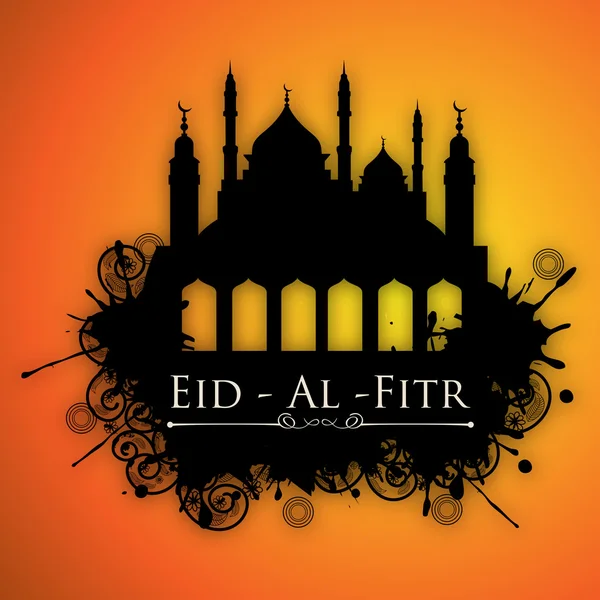 Muslim community festival Eid Mubarak background. — Stock Vector