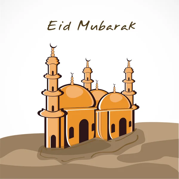 Festival da comunidade muçulmana Eid Mubarak fundo . — Vetor de Stock