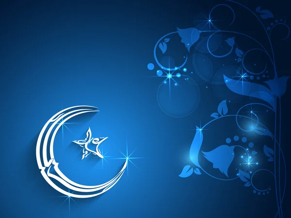 Muslimské Společenství festival eid mubarak pozadí. — Stockový vektor