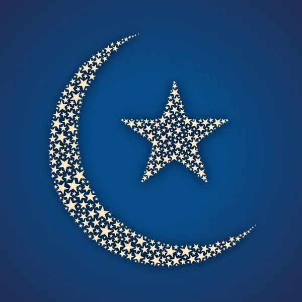 Muslimské Společenství festival eid mubarak pozadí. — Stockový vektor