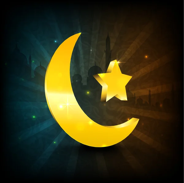 Islamitische Gemeenschap festival eid mubarak achtergrond. — Stockvector