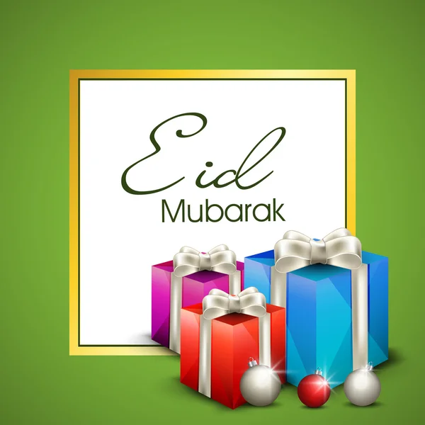 Festival da comunidade muçulmana Eid Mubarak fundo . —  Vetores de Stock