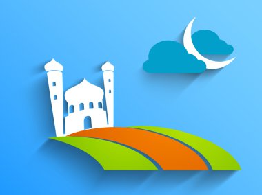 Müslüman topluluk festival eid mubarak arka plan..