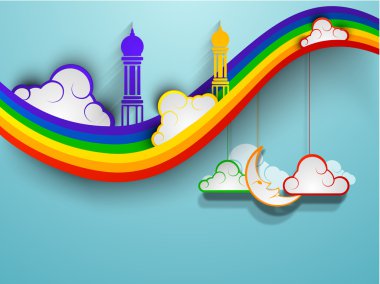 Müslüman topluluk festival eid mubarak arka plan..