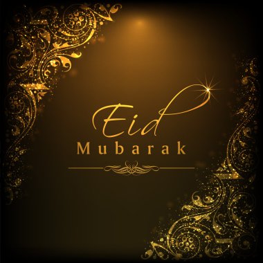 Muslim community festival Eid Mubarak background. clipart