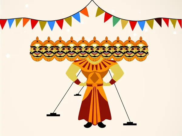Indiase festival gelukkig dussehra achtergrond. — Stockvector