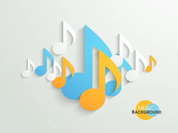 Fundo musical com notas musicais coloridas . — Vetor de Stock