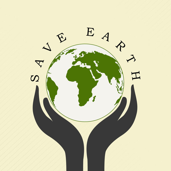 Human hands holding Earth, save earth concept.