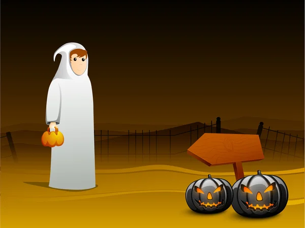 Affiche, bannière ou dépliant effrayant pour la fête d'Halloween . — Image vectorielle