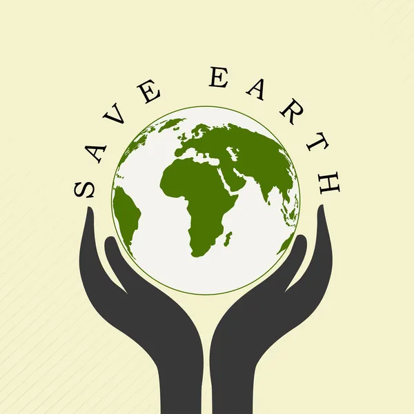 Human hands holding Earth, save earth concept. — Stock Vector