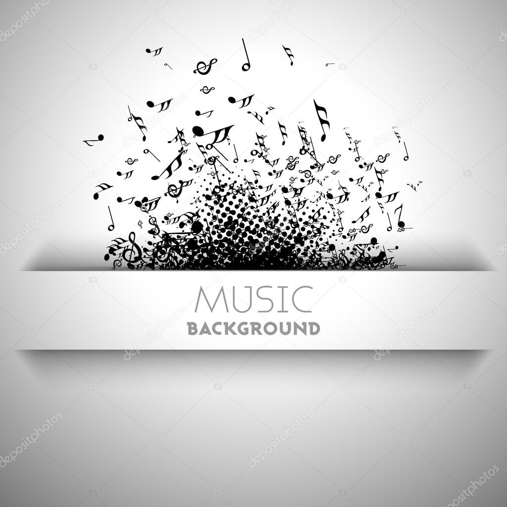 Abstract musical background with musical notes.
