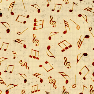 Müzikal notalarla kusursuz desen.