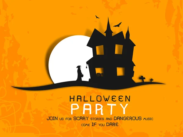 Scary poster, banner or flyer for Halloween Party. — Stock Vector