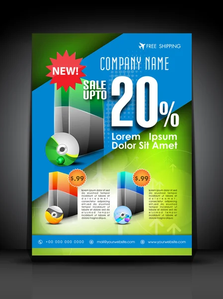 Modello professionale di business flyer o design di banner aziendali , — Vettoriale Stock