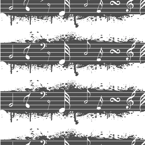 Motif sans couture avec des notes musicales. — Image vectorielle